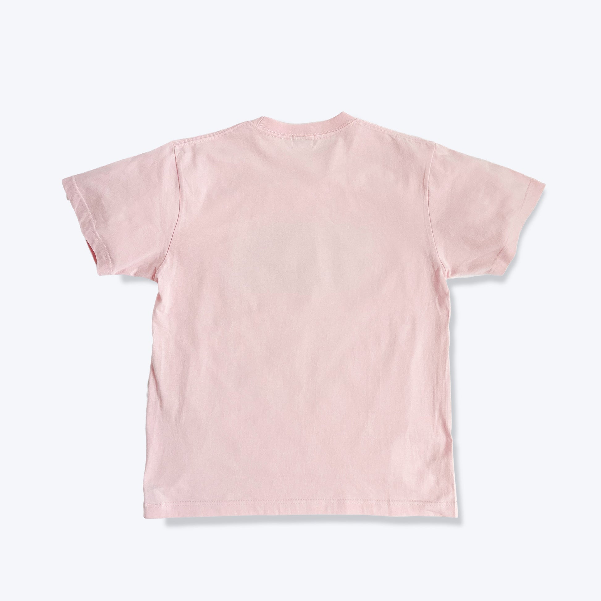 ピンクのクルーネックTシャツ（フロント無地）