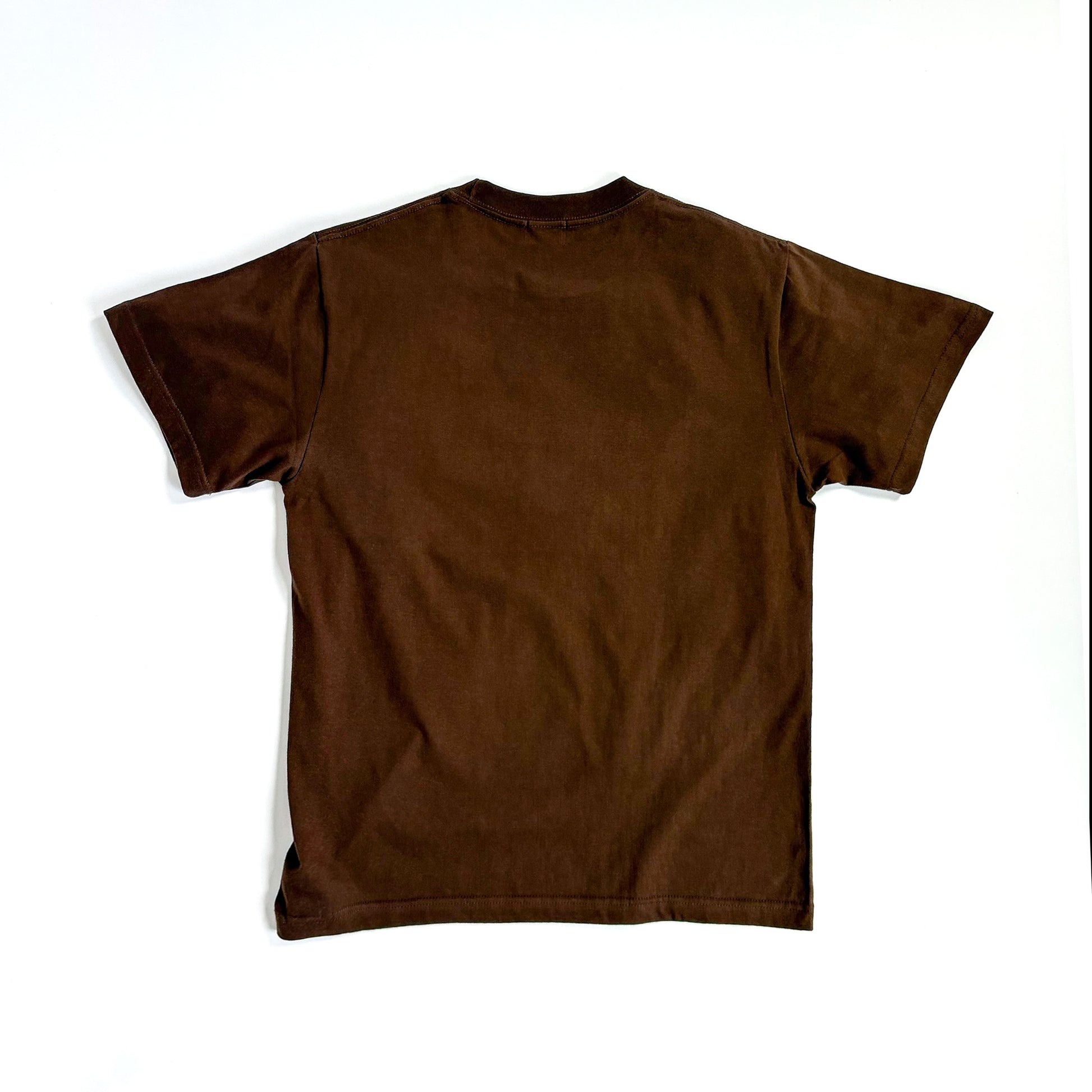 ブラウンのクルーネックTシャツ（フロント無地）